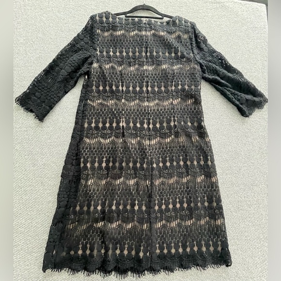 Jessica Howard Black Cocktail Sheath Dress 3/4 Sleeve - Picture 2 of 16